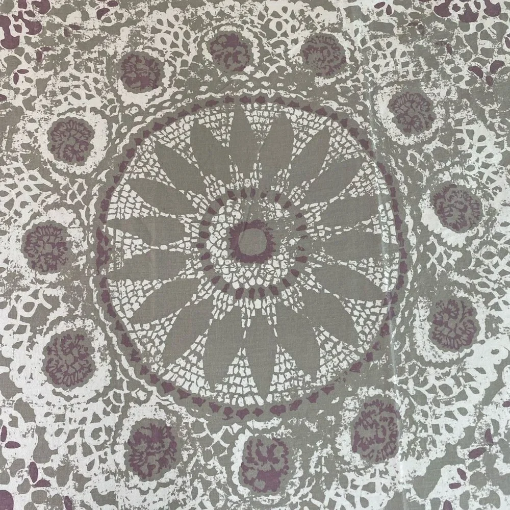 Floral Medallion Queen Duvet set  - Taupe and Mauve Queen